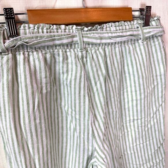 LOFT Wide Leg Linen Pants Women's M Petite Stripes Coastal Summer Beach Casual - Picture 6 of 10